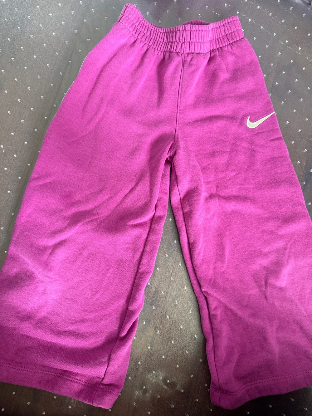 Nike Hot Pink Kids Sweatpants with White Swoosh